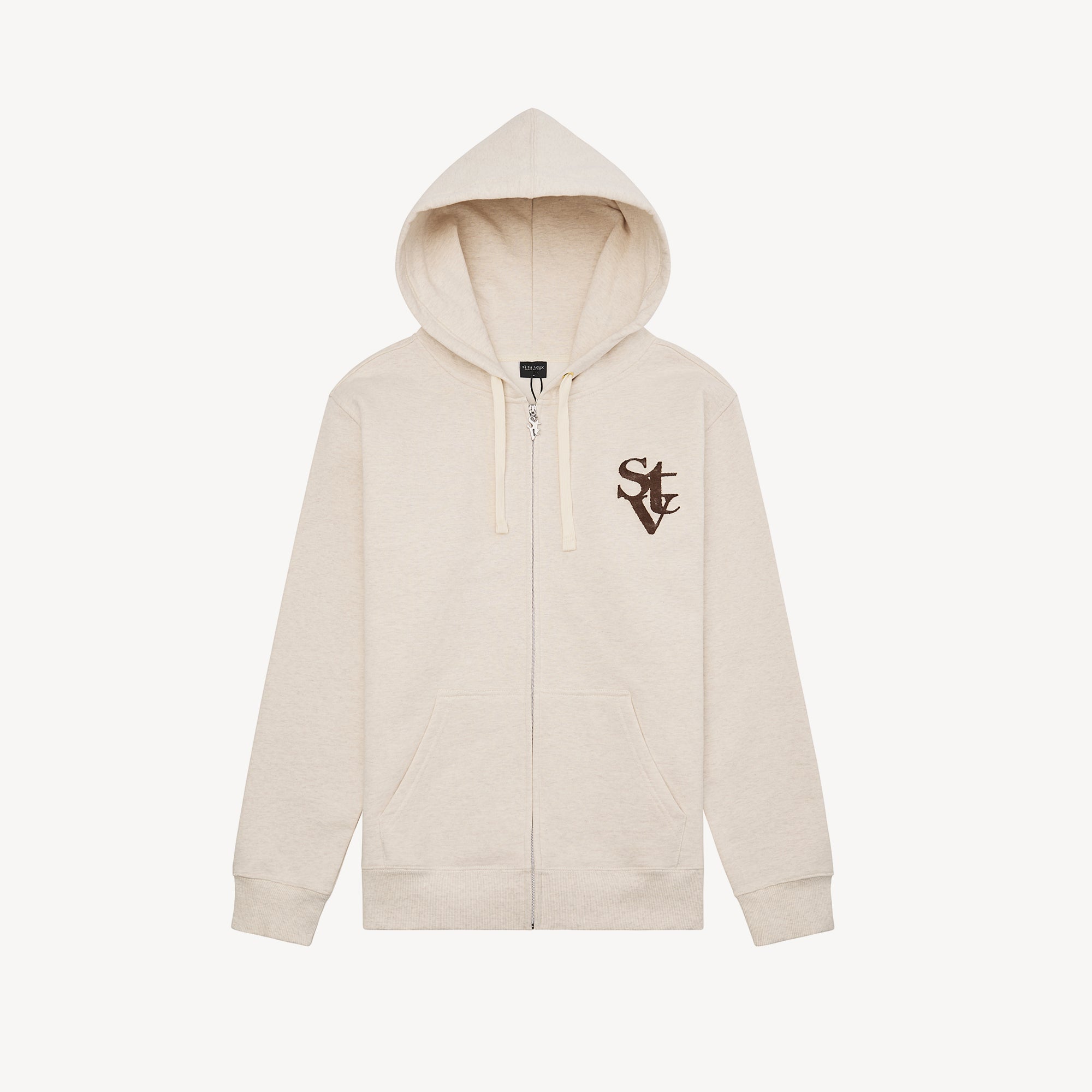 SI TU VEUX LOGO ZIP HOODIE - HEATHER OATMEAL - TV0091